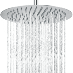 30cm Regenbrause, Markcco Kreisförmiger Hochdruck Duschkopf aus Edelstahl 304, komfortables Duscherlebnis auch bei niedrigem Wasserdruck, installierbar an der Wand oder Decke (30cm, Chrom) 30 cm Rund Chrom Angebot bei HelloDeals