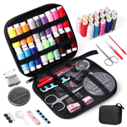 JUNING Nähset mit Nähzubehör,Spulen Faden, Großformat Premium Näh, komplettes Nähzeug für Anfänger,Reisende, Verwandte und Freunde,S,Schwarz Angebot bei HelloDeals
