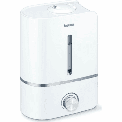 Beurer LB 45 Luftbefeuchter mit Ultraschall-Verneblung zur Raumluftbefeuchtung, mit Aromafunktion, für Räume bis 30m², leise, Weiss/Opulenter Garten, Blau Angebot bei HelloDeals