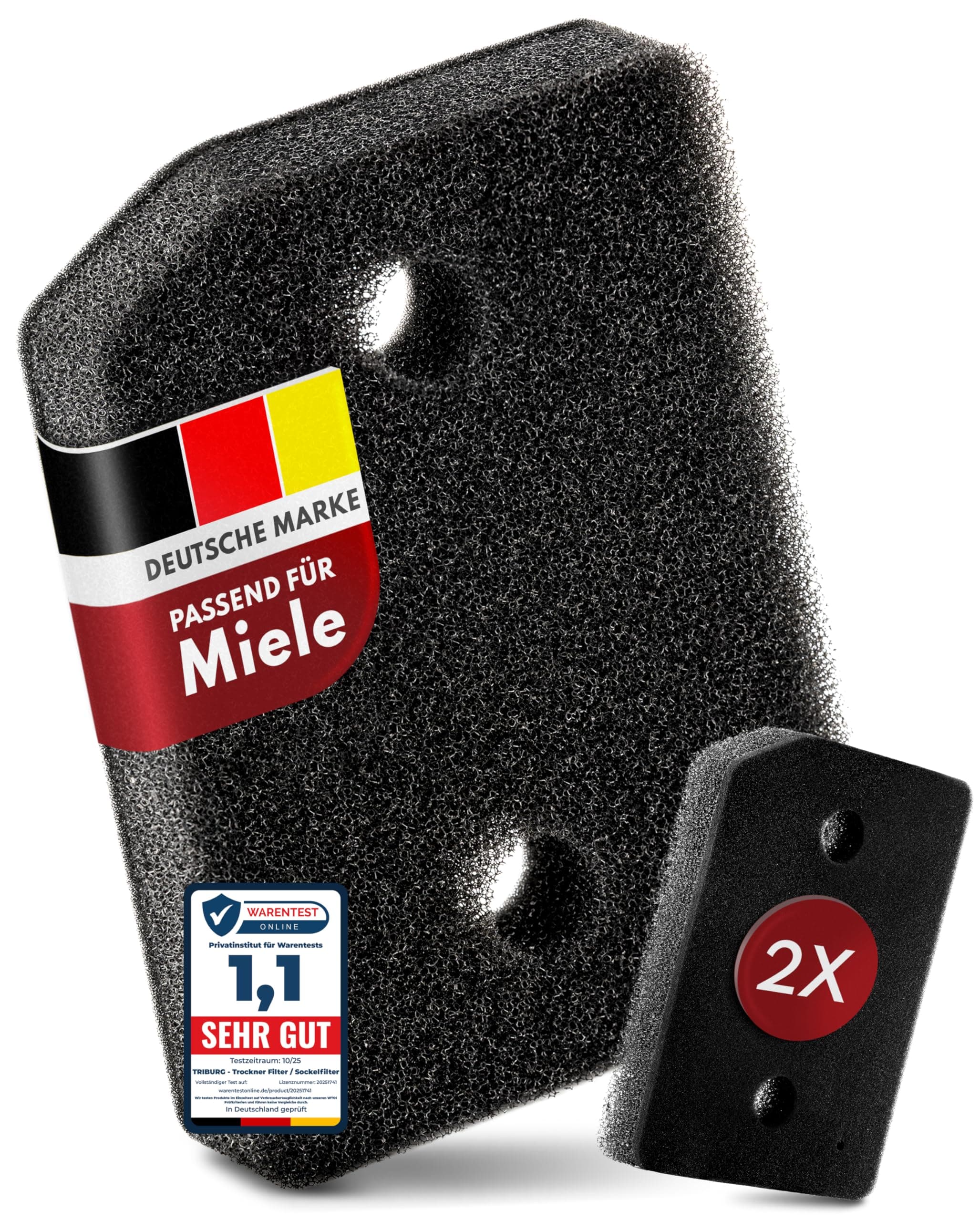 Premium Sockelfilter passend für Miele T1 9164761-2x Filter für Wäschetrockner- & Wärmepumpentrockner - 207 x 157 x 30mm - Schwammfilter Filtermatte für Active, EditionEco, Silence, SpeedCare, uvm. MIELE 2er Pack Angebot bei HelloDeals