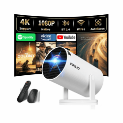 Mini Beamer Unterstützt 4K 1080P 2026 Neuer Tragbarer Projektor mit 5G WiFi 6 und BT 5.4, Beamer Klein Projektor mit Automatische Trapezialkorrektur 180 ° Drehung für HDMI/Tv Stick/USB/Laptop, Weiß White-X Angebot bei HelloDeals