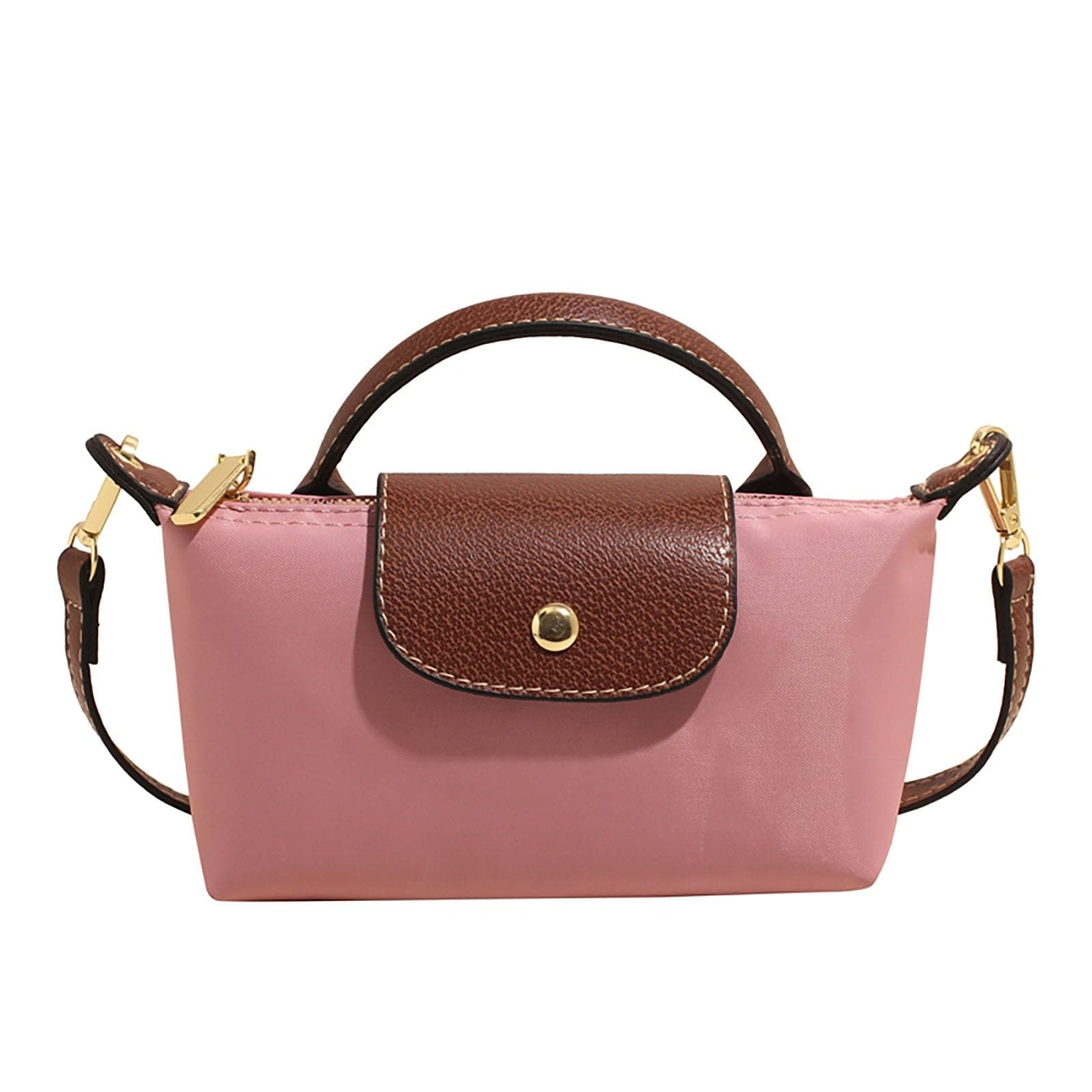 Generisch Mini Umhängetasche in Farbblockoptik für Damen, Small Crossbody Bag,Quadratische Klein Handtasche in Volltonfarbe mit Verstellbarem Riemen, Schultertasche Altrosa Angebot bei HelloDeals