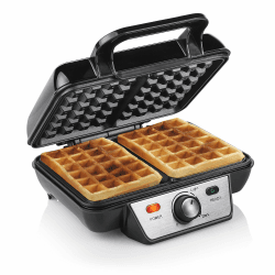 Tristar WF-2195 Waffeleisen – Zwei Waffeln gleichzeitig – Edelstahlgehäuse, Antihaftbeschichtung, 1000 W, einstellbarer Thermostat für perfekte Bräunung, Kontrollleuchten, einfache Reinigung Belgische Waffeln Angebot bei HelloDeals