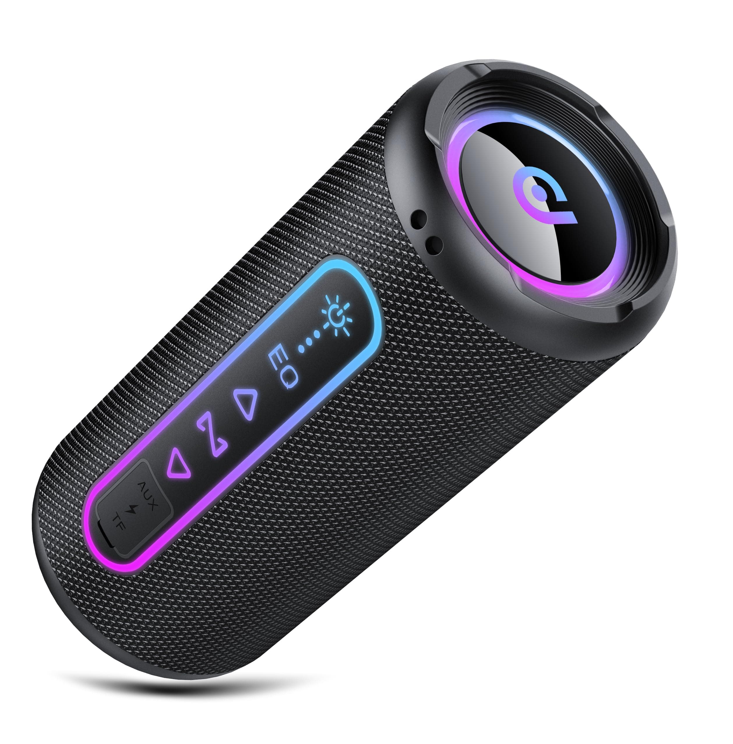 Bluetooth Lautsprecher mit Licht, 30W Musikbox Bluetooth 5.4 mit Dualen Bass-Treibern, 30H Akku boxen, TWS Koppelbar Stereo Sound, IPX7 Wasserdicht, AUX/TF, Tragbarer Speaker für Party Outdoor Reisen Schwarz Angebot bei HelloDeals