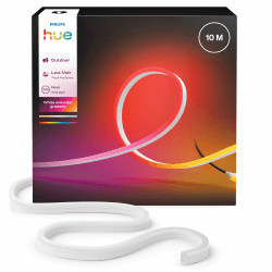 Hue Neon Outdoor 10-Meter Mehrfarbiger LED Streifen, 1100lm Lichtband, farbiges Ambientelicht, Flexible Außenbeleuchtung, Chromasync™-Farbmischung, wetterfest, Niederspannung, App- und Sprachsteuerung 1000 cm Angebot bei HelloDeals