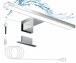 Hommie LED Spiegelleuchte Bad mit Schalter 30CM 5W 4000K Neutralweiß Aluminiumlegierung Spiegellampe Badezimmer Lampe 230V Schrankleuchte Schminklicht Spiegel Beleuchtung IP44 Wasserdicht Natürliches Weiß 30cm Angebot bei HelloDeals