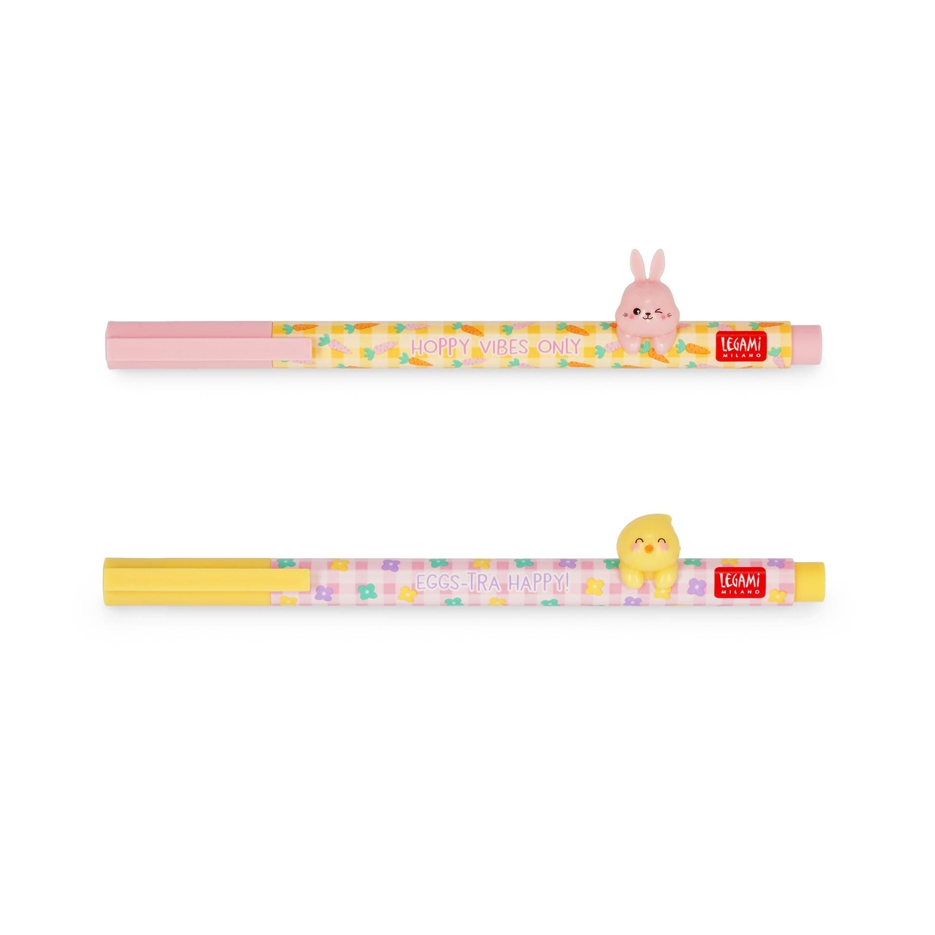 Legami – Set mit 2 Gelstiften Lovely Friends, Hoppy Easter, limitierte Auflage, abnehmbares und wiederverwendbares Deko-Tierchen, rollt nicht weg, rosa und violette Tinte Angebot bei HelloDeals