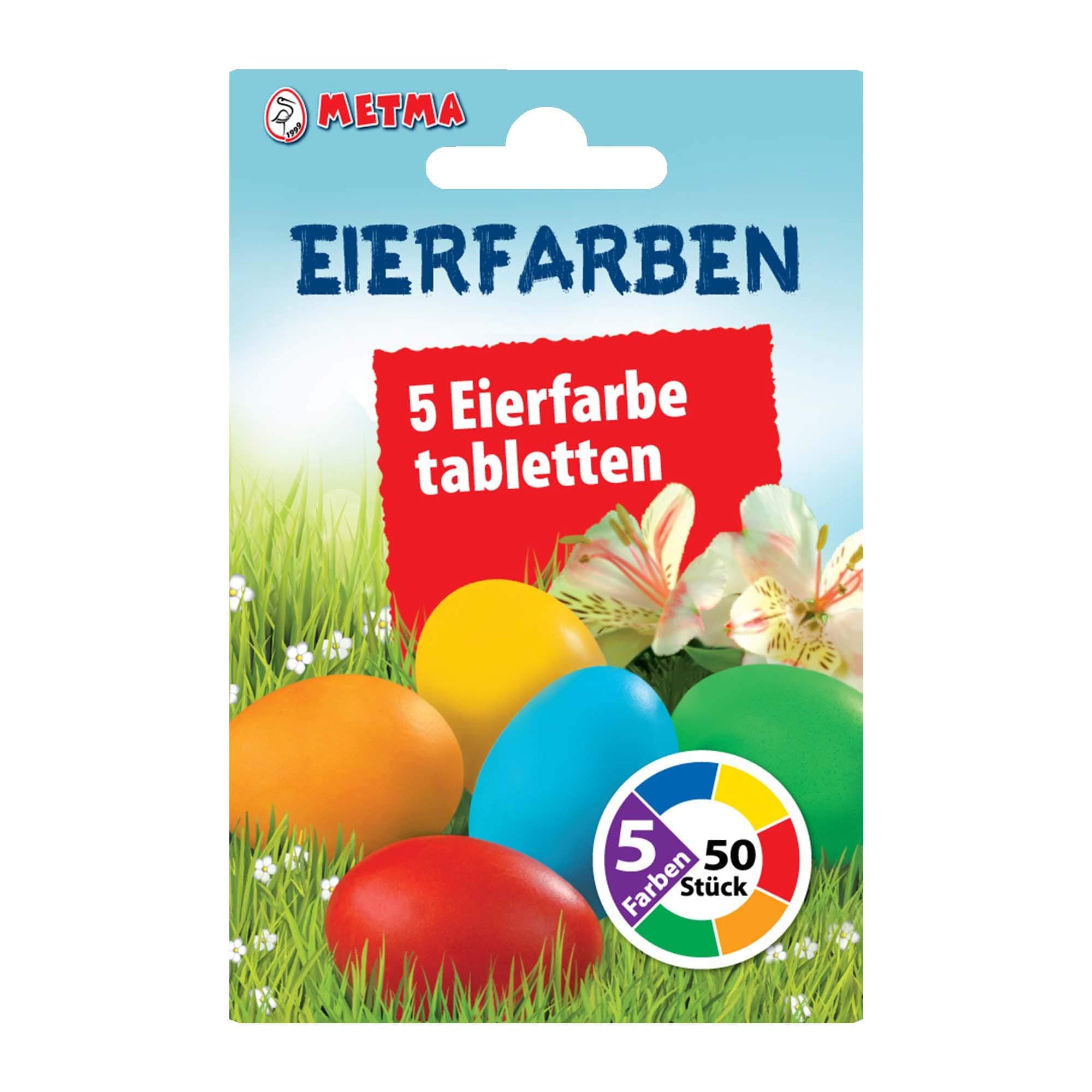 B085 - Eierfarben, 5 Stück, Rot, Orange, Gelb, Grün, Blau, Warmfarben, Färbetabletten, Ostereier, Ostern Angebot bei HelloDeals