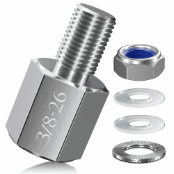 NICEDACK Unisex Fahrrad Achsadapter für 3/8" x26 Vollachse, Universal Fahrrad Anhänger Kupplungs Adapter Silber, 3/8'' x 26 Angebot bei HelloDeals