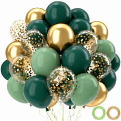 Luftballons Geburtstag Grün Gold,52 Stück Retro Grüne Goldene Helium Ballons Mit Bändern, Luftballons Salbeigrün Für Hochzeit Geburtstag Babyparty Baby Shower Taufe Geburtstagsdeko Grün, 12 Zoll Retro Grün-1 Angebot bei HelloDeals