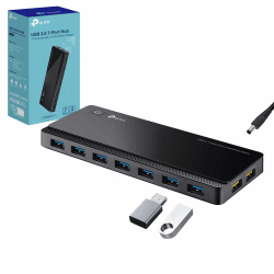 TP-Link UH720 7-Port USB 3.0 Hub mit netzteil, 2 × 2,4A Ladeports, 5 Gbit/s High-Speed USB Splitter, Netzadapter & USB-Kabel, kompatibel mit Windows, Mac OS, Linux, für Laptop, PC, Tablet 7×USB 3.0-Port+2×Ladeports Angebot bei HelloDeals