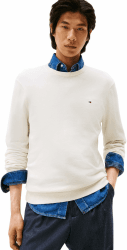 Tommy Hilfiger Herren Pullover Essential Cotton mit Rundhalsausschnitt XXL Yellow (Ivory Petal) Angebot bei HelloDeals