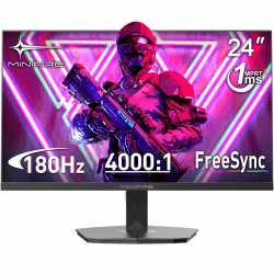 Minifire Gaming Monitor 24 Zoll, 180 Hz, 1ms, FreeSync, Full HD(1920 x 1080), Rahmenlos Bildschirm, Einstellbar, Low Blue Light, HDR 10,300Nits, sRGB 110%, 4000:1 Kontrast, HDMI 2.0&DP 1.2(MFG24F4L) 24" / FHD FHD/180Hz/HDMI/DP Angebot bei HelloDeals