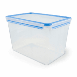 EMSA Clip & Close Frischhaltedose, rechteckig, 10,6 L, Maxiformat, Aufbewahrungsbox, 100 Prozent dicht, spülmaschinen-, gefrier-, mikrowellenfest, Transparent, Blau, Made in Germany, 508549 10,6l Angebot bei HelloDeals