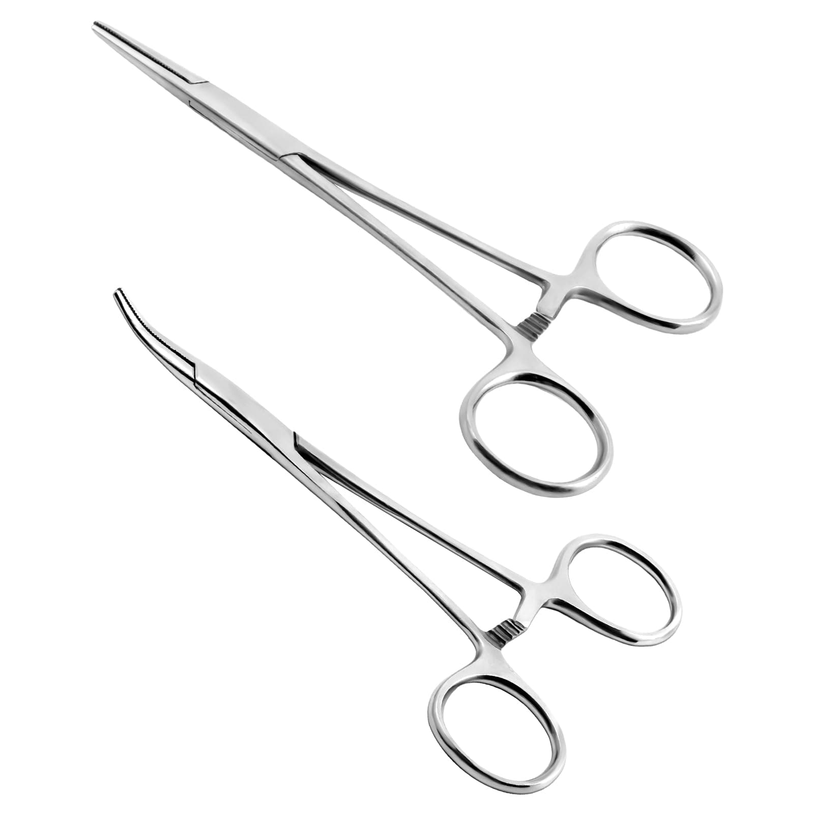 Ainiv 2 Stück Piercingzange Set, 13cm Selbstverriegelnde Piercing Zange, Fischerei Klemme mit Sägezahndesign, Vielseitige Verriegelungszange für DIY Handwerk Haustierpflege (Gerade + Gebogen) (Gerade + gebogen)-13cm Silber Angebot bei HelloDeals