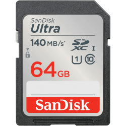 SanDisk Ultra SDXC UHS-I Speicherkarte 64 GB (Für Kompaktkameras der Einstiegs- und Mittelklasse, Full HD-Videos, U1, C10,V10, bis 140 MB/s Lesegeschwindigkeit, 10 Jahre Garantie) Angebot bei HelloDeals