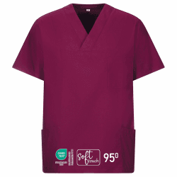 EXNER Unisex Schlupf-Kasack, OP-Kasack, Hosen-Kasack, in 16 Farben lieferbar Bordeaux XL Angebot bei HelloDeals