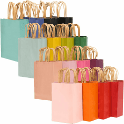 Gcardist Medium 16Pcs Krafttaschen mit Griffen 27x21x11cm Geschenktaschen 16 Verschiedene Senior Farbe Taschen Mehrfachverwendung (mittlere Größe, 7.6x4.75x10.5 inch) 16 Farben Braun 1 stück (16er Pack) Angebot bei HelloDeals