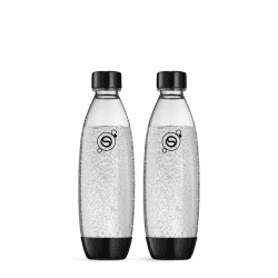 SodaStream Fuse – 2 x Wiederverwendbare; spülmaschinengeeignete Wasserflaschen; 1 L Sprudelflaschen; kompatibel mit Gaia; Duo; E-Duo; Spirit; Terra; E-Terra; Art; Enso; Power; Easy; One Touch; Schwarz 2 Pack Angebot bei HelloDeals