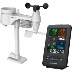 Bresser 7002525 Wetterstation Funk mit Außensensor 5-in-1 Beaufort mit großem Farbdisplay, Sensor für Temperatur, Luftfeuchtigkeit, Luftdruck, Windrichtung und Regenmesser, Schwarz, Einzigartig Angebot bei HelloDeals