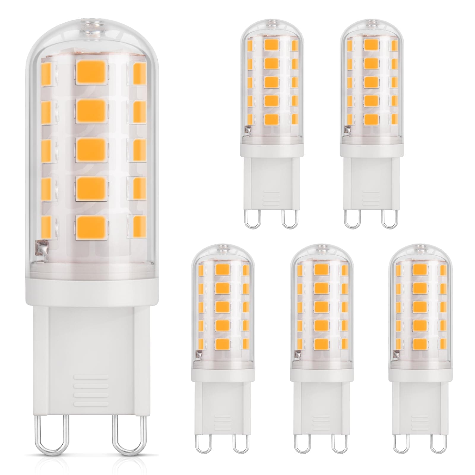 DiCUNO G9 LED Lampe warmweiß 2700K, 3W LED Leuchtmittel Ersatz 30W-40W Halogenlampe, G9 Glühbirne 410 Lumen, kein Flackern, Energiesparende kleine Birne, nicht dimmbar, 6er Pack 6 Stück (1er Pack) Warmweiß 2700k Angebot bei HelloDeals