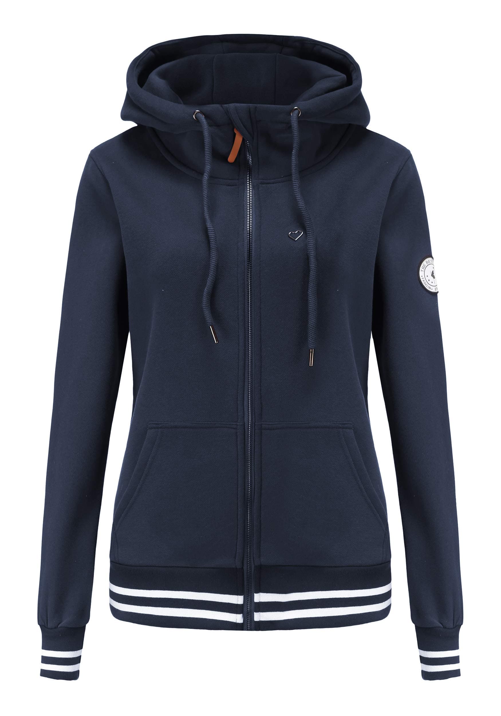 Damen Sweatjacke Kapuzenpullover Zip Hoodie Kapuzenjacke Winter Sweatshirt Jacke L Marine Blau Angebot bei HelloDeals