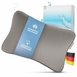 Premium Badewannenkissen grau | Badekissen für Badewanne schnelltrocknend & extra große Saugnäpfe für festen Halt | Nackenkissen Badewanne waschbar | Kissen für optimale Nacken Entspannung klein Grau Angebot bei HelloDeals