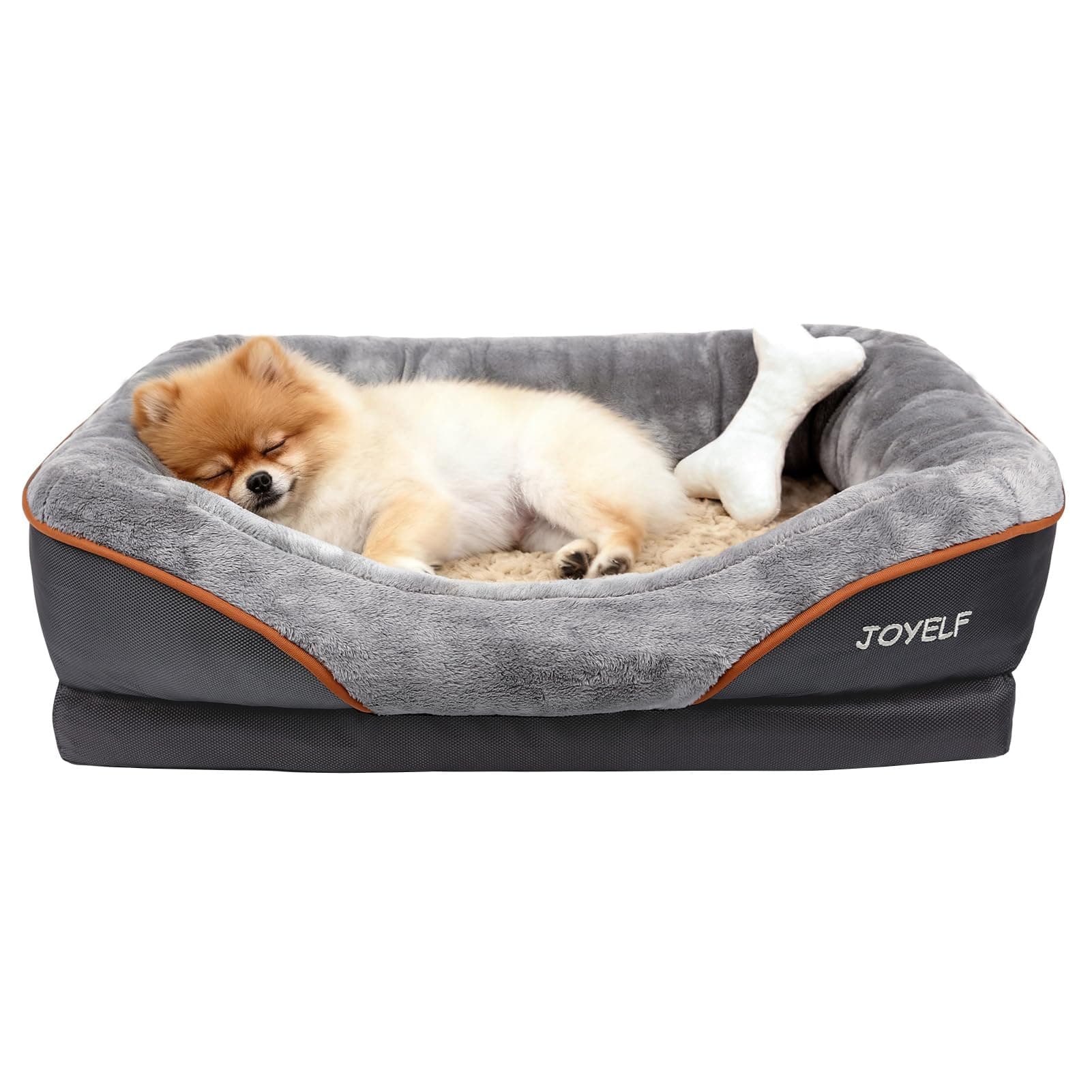 JOYELF Memory Foam Hundebett Kleines orthopädisches Hundebett & Sofa mit abnehmbarem waschbarem Bezug und Quietschspielzeug als Geschenk L 68 x B 50 x H 15 cm 1 Angebot bei HelloDeals