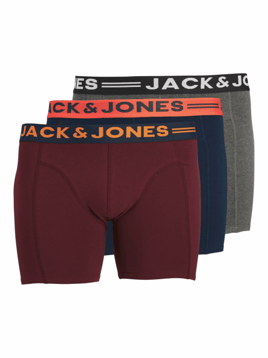 JACK & JONES Male Trunks 3er-Pack Trunks XXL Burgundy Angebot bei HelloDeals