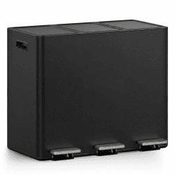 mVm Mülleimer Küche,45 Liter Treteimer,3 x 15 Liter Treteimer, 3 Fächer, Mülltrennsystem, Abfalleimer Küche mit Inneneimer aus Kunststoff,Metall,Klappdeckel, Softclose, Luftdicht 45L Schwarz Angebot bei HelloDeals