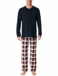 Schiesser Herren Langer Schlafanzug Pyjama Lang - 159633 Nachtblau_183167 48 Modern Angebot bei HelloDeals