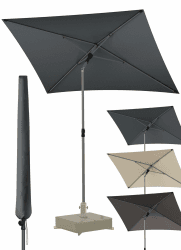 4smile Sonnenschirm Balkon 200x125 cm mit Schirmhülle, Anthrazit - UV50+ Sonnenschirm rechteckig knickbar höhenverstellbar, Sommer Schirm für Sonnenschutz Balkon als Ersatz für Ampelschirm Set mit 1 Schirm + Hülle Anthrazit Angebot bei HelloDeals