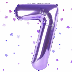 Luftballons Zahl 7 Lila Folienballon Helium Deko für Kinder Lila Numero 7 Angebot bei HelloDeals
