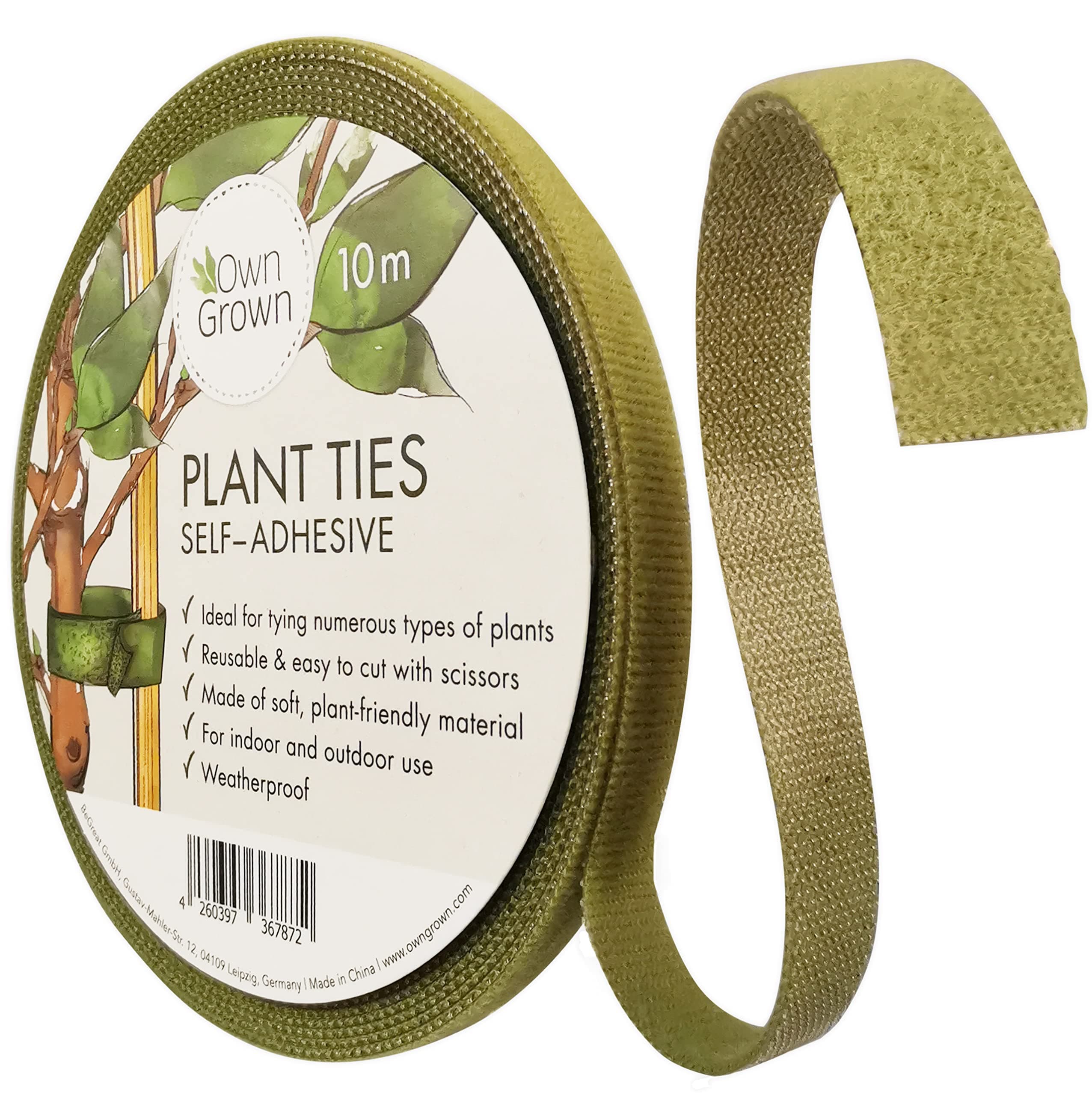 OwnGrown Klettband Pflanzenbinder: 10m Klettband selbstklebend extra stark als wetterfeste Rankhilfe für Pflanzen – Wiederverwendbar – Rankhilfe für Kletterpflanzen – Rankhilfe Zimmerpflanzen Grün Haken: schwarz, Schlaufe: grün Angebot bei HelloDeals