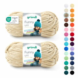 Gründl Wolle Funny uni - dicke weiche Chenille Wolle zum Häkeln - Häkelwolle - Strickwolle - Kuschelig und hautfreundlich - 100% Polyester - 2 Knäuel 100 g / 120 m - Nadelstärke 5-6 - Beige 2 x 100 g Beige Angebot bei HelloDeals