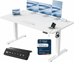 JUMMICO Höhenverstellbarer Schreibtisch mit USB-Ladeanschluss 160 x 70 cm, Schreibtisch Höhenverstellbar Elektrisch, Steh-Sitz Tisch Stehpult Verstellbarer Computertisch,Standing Desk,Weiß Weiß 160 x 70 cm Angebot bei HelloDeals