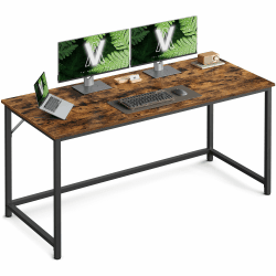 VASAGLE Tisch, Computertisch, Bürotisch, 135 x 60 x 76 cm, für Arbeitszimmer, Schlafzimmer, Wohnzimmer, vintagebraun-tintenschwarz LWD043B01V1 135 x 60 cm Vintagebraun + Tintenschwarz Angebot bei HelloDeals