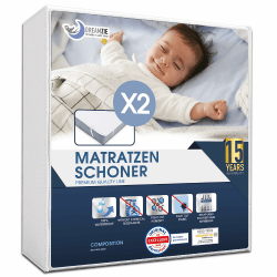 Dreamzie Matratzenschoner 70x140 Baby Wasserdicht (2er-Set) Oeko-TEX Zertifiziert - Nässeschutz Atmungsaktive 2 70 x 140 cm Angebot bei HelloDeals