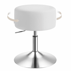 WOLTU Schminktisch Hocker, Schminkstuhl, Barhocker Rund, Höhenverstellbar, 360° Drehbar mit Verdickter Polsterung, Kunstleder Bequemstuhl für Schminktisch, Schlafzimmer, Esszimmer, Weiß, BH14ws-1 Weiß Kunstleder Angebot bei HelloDeals