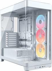 CORSAIR Frame 4500X LX-R RGB LINK Panoramaglas Mid-Tower-PC-Gehäuse – InfiniRail Lüftermontagesystem, Passend für Zwei 360 mm Radiatoren, GPU Anti-Sag, Enthält 3X LX120R RGB LINK Lüfter – Weiß Angebot bei HelloDeals