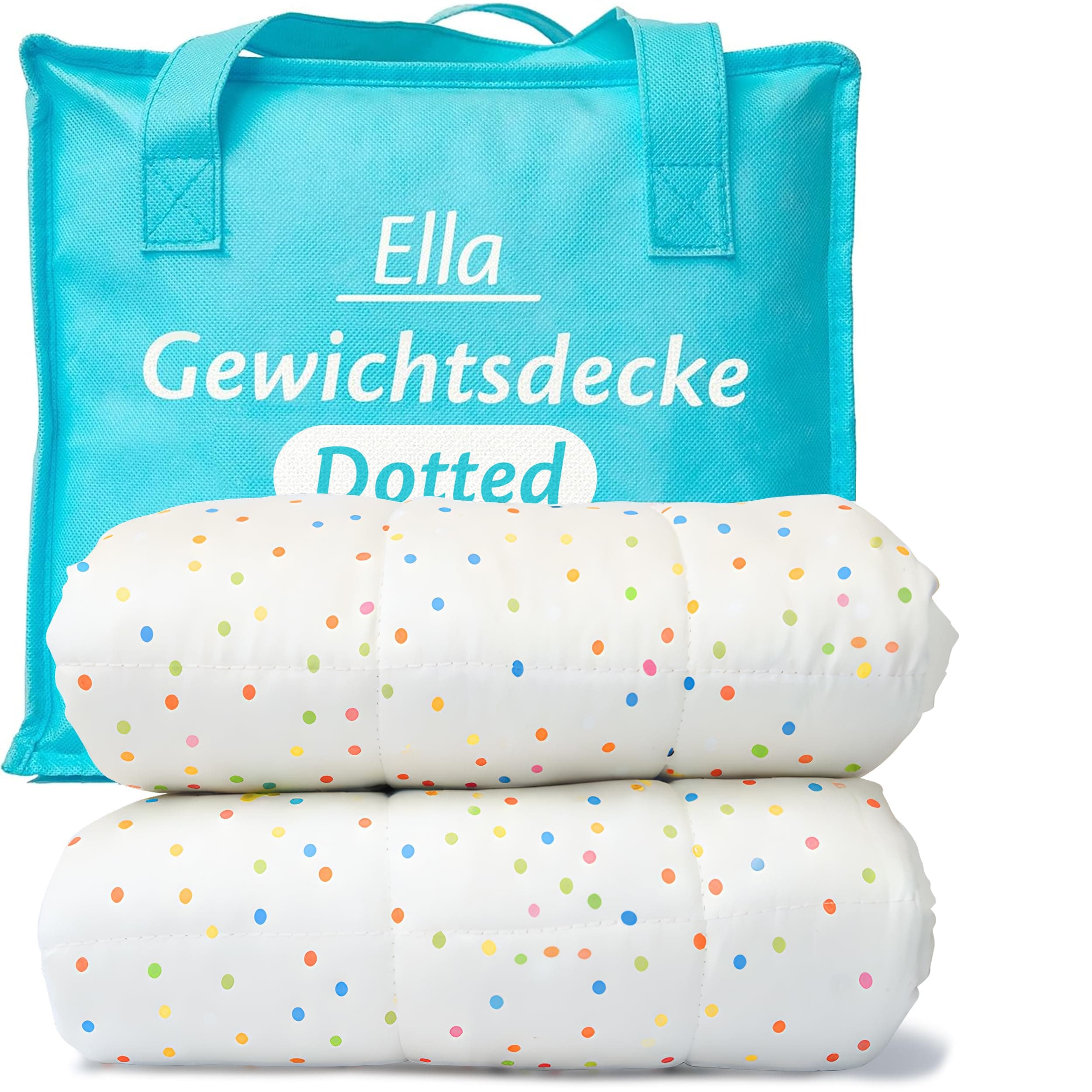 Ella Gewichtsdecke Kinder 2,4 kg 90x120 cm – Therapiedecke, für Stressabbau & Angstzustände, Hypoallergene Glasperlen, weiche & kühlende Baumwoll- Außenschicht, für Kinder von 15-25 kg - Gepunktet 90x120cm | 2,4kg Dotted Angebot bei HelloDeals
