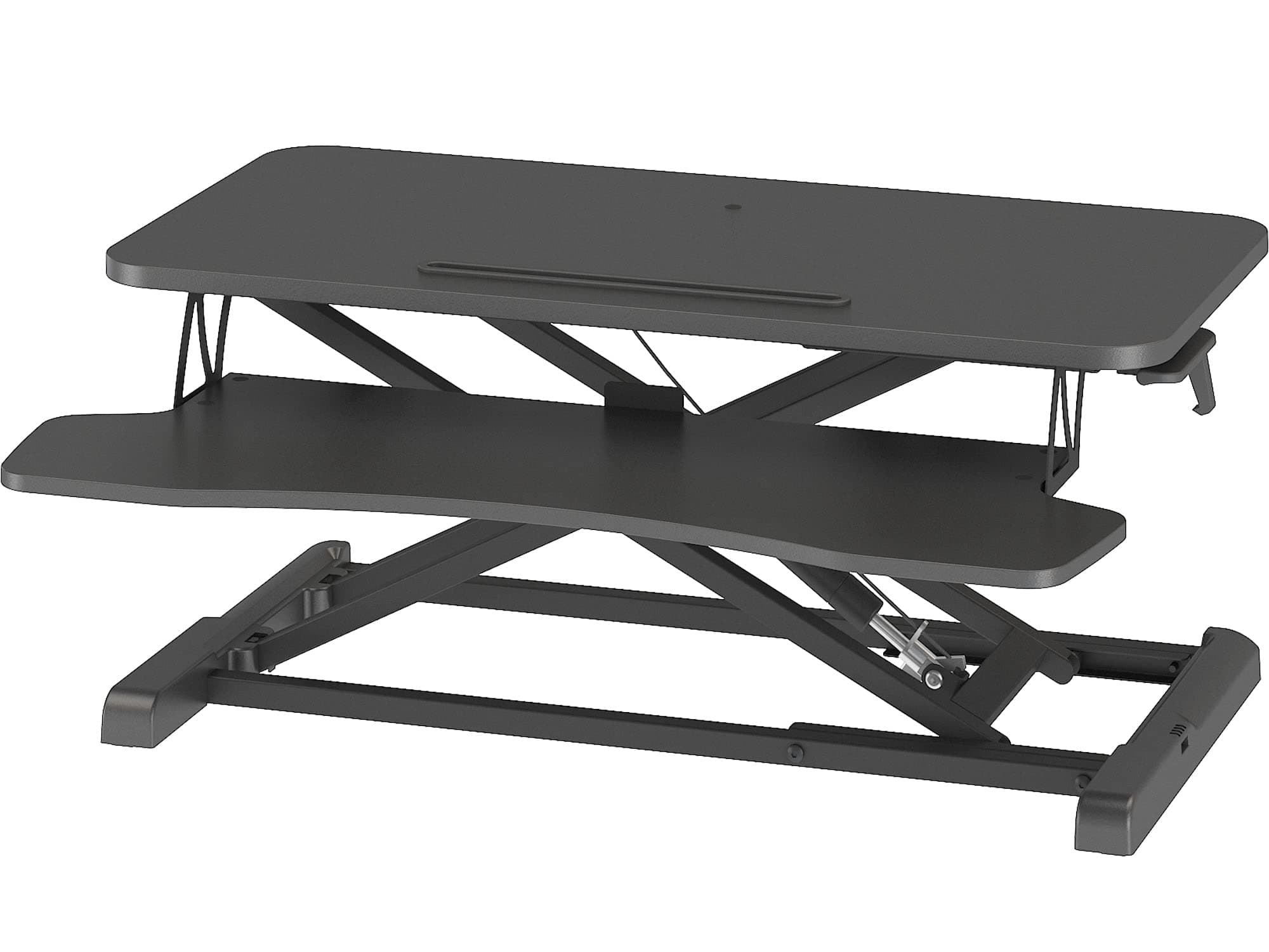 BONTEC Steh-Sitz Schreibtisch Steharbeitsplatz Stehpult Standtisch Ergonomische Höhenverstellbar für PC-Computerbildschirm, Laptop | 80x40cm Plattform mit Tastaturablage, 15 kg Kapazität, Schwarz 80 x 40 cm Schwarz Angebot bei HelloDeals