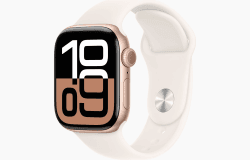 Apple Watch Series 10 [GPS, 42mm] - Aluminiumgehäuse Roségold mit Sportarmband Blassrosa, S/M (Generalüberholt) S/M Rose Gold Aluminum Case with Light Blush Sport Strap 42mm Bluetooth GPS Angebot bei HelloDeals