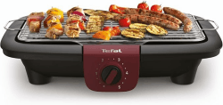 Tefal Easygrill Adjust Red Elektrogrill, 2300 Watt Tischgrill, 870 cm² Grillfläche, einfache Reinigung, Grillrost und Tropfschale spülmaschinenfest, vollständig zerlegbar, schwarz/burgunderrot, BG90E5 Angebot bei HelloDeals