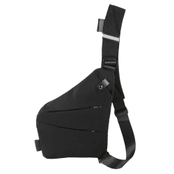 Umhängetasche, Schultertasche, Brusttasche, Anti-Diebstahl, für Damen und Herren Schwarz Angebot bei HelloDeals