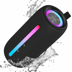 oraolo Bluetooth Lautsprecher, Speaker mit RGB Lichtshow, Musikbox Wasserdicht IPX6, 10 Stunden Akkulaufzeit Tragbarer Bluetooth Lautsprecher für Zuhause, Radfahren, Party Schwarz Angebot bei HelloDeals
