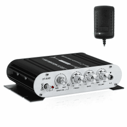 HiFi Audio Verstärker,2.1CH Stereo Verstärker,RMS 20Wx2+40W ST-838 mit Subwoofer Ausgang KlasseD Mini Digital Endstufe Empfänger mit AUX für Zuhause,Auto Lautsprecher,Schwarz(Inklusive Netzadapter) Silber Schwarz ST-838 Angebot bei HelloDeals