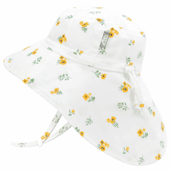 Jan & Jul Mädchen 'Grow-with-Me' Baumwoll-Xplorer-Sonnenhut mit großer Krempe 6-24 Monate Yellow Flower Angebot bei HelloDeals