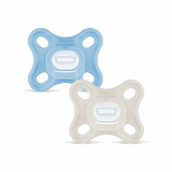 MAM Comfort Schnuller | 0-3 Monate | Schnuller für Frühgeborene und Neugeborene | stillfreundlicher Babyschnuller | besonders klein & leicht | extra sanft | 100% Silikon | blau/beige | 2 Stück blau/beige 0-3 Monate Angebot bei HelloDeals
