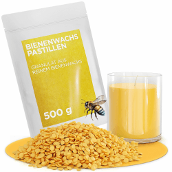 molinoRC 500g Bienenwachs Pastillen [100% natürlich ohne Zusatz Anderer Wachse] - Premium Qualität für Kerzen, Kosmetik, Lederpflege, Möbelpflege und Herstellung Bienenwachstücher - Beeswax 500 g Angebot bei HelloDeals